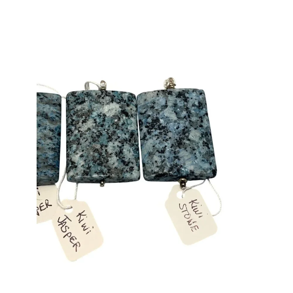 Lot Of 5 Large Kiwi Jasper Stone Pendants (2009) - Picture 8 of 9